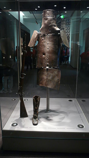 Ned Kelly armour, located at the State Library of Victoria, Melbourne, Australia,