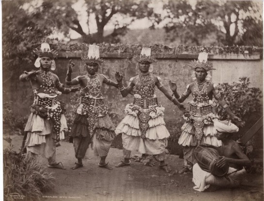 SINHALESE DEVIL DANCERS - Ceylon (Sri Lanka) c1890's
