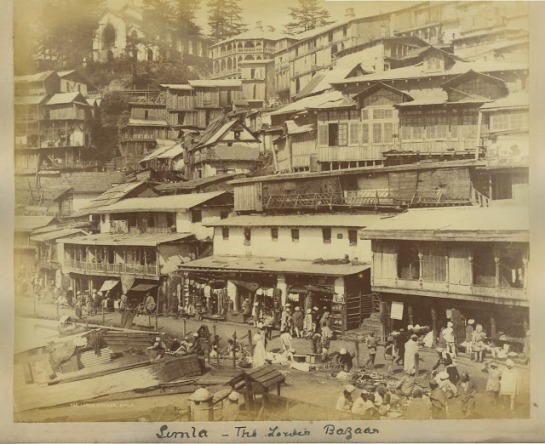Street and Lower Bazaar at Simla 1890's